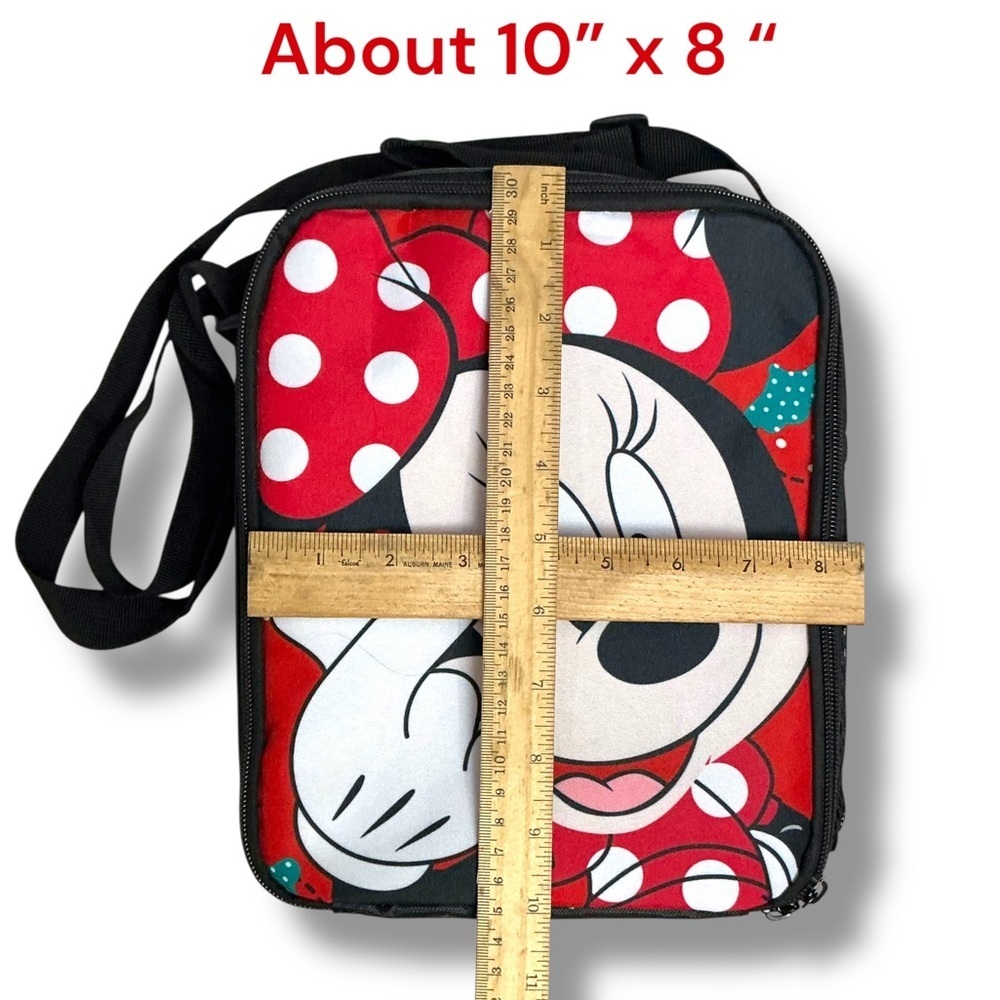 Disney’s Minnie Mouse Lunch Bag Insulated Polka Dot Red Black Meal Bag Tote NEW - Picture 9 of 16